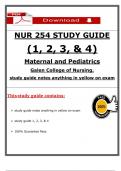  NUR 254 &ndash; Complete Study Guide for Exams 1&ndash;4 &ndash; Galen College of Nursing &ndash; Maternal and Pediatric Nursing &ndash; Verified Notes and Concept Summaries &lpar;2025&rpar;