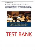 Test Bank And Solutions For Canadian Human Resource Management&comma; 13th Edition By Hermann Schwind&vert; All Chapters 1-13&vert; Latest Edition 100&percnt; A&plus;