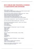 DCF CHILDCARE TRAINING COURSES 1-5 QUESTIONS AND ANSWERS