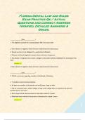 Florida Dental Law and Rules Exam Practice Qs &sol; Actual Questions and Correct Answers &lpar;Verified&comma; Detailed Answers&rpar; 
