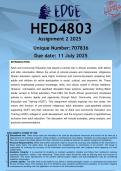  HED4803 Assignment 2 &lpar;ANSWERS&rpar; 2025 - DISTINCTION GUARANTEED