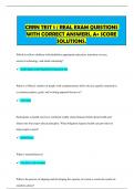 CRRN TEST 1 &sol; REAL EXAM QUESTIONS WITH CORRECT ANSWERS&comma; A&plus; SCORE SOLUTIONS&period;