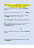 CEPN Final Exam UPDATED ACTUAL Exam  Questions and Correct Answers 
