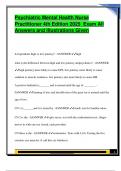 Psychiatric Mental Health Nurse  Practitioner 4th Edition 2025  Exam All  Answers and Illustrations Given 