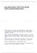 BALANCE BODY TEST OUT EXAM 100- GUARANTEED PASS