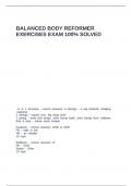 BALANCED BODY REFORMER EXERCISES EXAM 100- SOLVED