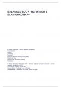 BALANCED BODY - REFORMER 1 EXAM GRADED A&plus;