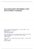 BALANCED BODY REFORMER 3 TEST WITH CORRECT ANSWERS