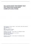 BALANCED BODY REFORMER TEST OUT PRACTICE EXAM WITH COMPLETE SOLUTIONS