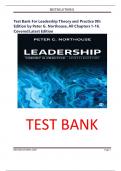 Test Bank For Leadership Theory and Practice 9th Edition by Peter G&period; Northouse&comma; All Chapters 1-16&period; Covered Latest Edition