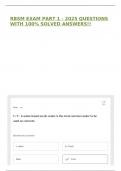 RBSM EXAM PART 1 - 2025 QUESTIONS  WITH 100&percnt; SOLVED ANSWERS&excl;&excl;