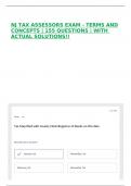 NJ TAX ASSESSORS EXAM - TERMS AND CONCEPTS &vert; 155 QUESTIONS &vert; WITH ACTUAL SOLUTIONS&excl;&excl;