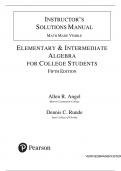 Elementary & Intermediate Algebra for College Students &lpar;5th Edition&rpar; by Allen R&period; Angel &ndash; Complete Instructor&rsquo;s Solutions Manual
