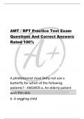 AMT &sol; RPT Practice Test Exam  Questions And Correct Answers  Rated 100&percnt; 