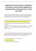 Leadership ATI Proctored Exam &vert; Delegation&comma; Prioritization&comma; Ethical Decision-Making&comma; and Leadership Roles in Nursing Practice &vert; Latest Exam 2025
