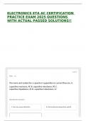 ELECTRONICS ETA AC CERTIFICATION PRACTICE EXAM 2025 QUESTIONS WITH ACTUAL PASSED SOLUTIONS&excl;&excl;