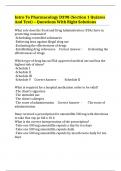 Intro To Pharmacology D398 &lpar;Section 1 Quizzes And Test&rpar; &ndash; Questions With Right Solutions