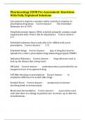 Pharmacology D398 Pre-Assessment&colon; Questions With Fully Explained Solutions