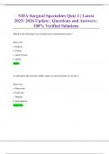NIFA Surgical Specialties Quiz 2 &vert; Latest 2025&sol; 2026 Update &vert; Questions and Answers &vert; 100&percnt; Verified Solutions