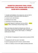 DIABETES &lbrack;DKA&sol;HHS FINAL EXAM  QUESTIONS&rsqb; 2025 BRAND NEW ACTUAL  EXAM WITH ANSWERS&period;