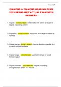 DIAMOND & DIAMOND GRADING EXAM  2025 BRAND NEW ACTUAL EXAM WITH  ANSWERS&period; 