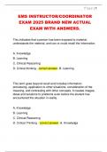 EMS INSTRUCTOR&sol;COORDINATOR  EXAM 2025 BRAND NEW ACTUAL  EXAM WITH ANSWERS&period; 