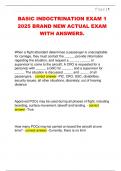 BASIC INDOCTRINATION EXAM 1  2025 BRAND NEW ACTUAL EXAM  WITH ANSWERS&period; 