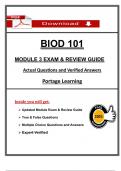 BIOD 101 Module 3 Exam & Review Guide &ndash; 2025 &vert; Portage Learning &vert; Verified Q&As