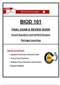 BIOD 101 Final Exam & Review Guide &ndash; 2025 &vert; Portage Learning &vert; Verified Q&As