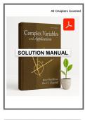 Solutions Manual for Complex Variables and Applications &ndash; 9th Edition by &lpar;Brown&comma; 2014&rpar; &vert; All 7 Chapters Covered