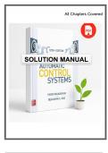 Solutions Manual for Automatic Control Systems &ndash; 10th Edition by &lpar;Golnaraghi&comma; 2018&rpar; &vert; All 10 Chapters Covered