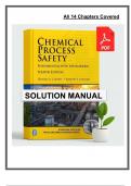 Solutions Manual for Chemical Process Safety 4th Edition by &lpar;Crowl&comma; 2020&rpar; &vert; All 14 Chapters Covered
