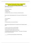 Critical Care Paramedic Exam 1 Questions with Correct Answers 2025&sol;2026