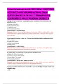 Property Management EXIT EXAM  QUESTIONS   ACCURATE AND VERIFIED ACTUAL EXAM  QUESTIONS WITH DETAILED ANSWERS FOR GUARANTEED PASS &vert; ALREADY GRADED A 