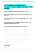 DC Jurisprudence Examination Questions Answered Correct &lpar;2025-2026&rpar; Edition&period;