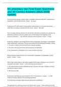 DC pharmacy law Final Exam Questions and All Correct Answers &lpar;2025-2026&rpar; Update&period;