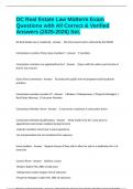 DC Real Estate Law Midterm Exam Questions with All Correct & Verified Answers &lpar;2025-2026&rpar; Set&period;
