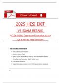 2025 HESI RN Exit Exam V1 Retake Actual Qs & Ans to Pass the Exam &lpar;NGN style Qs & Case studies&rpar;&comma; 100&percnt; Verified