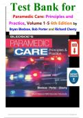 Test Bank for Paramedic Care&colon; Principles and Practice&comma; Volume 1-5 6th Edition by Bryan Bledsoe&comma; Bob Porter and Richard Cherry isbn-9780136895299