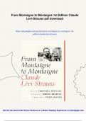 From Montaigne to Montaigne 1st Edition Claude L&eacute;vi-Strauss - Digital Download