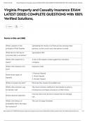 Virginia Property and Casualty Insurance EXAM LATEST &lpar;2025&rpar; COMPLETE QUESTIONS With 100&percnt; Verified Solutions&comma;