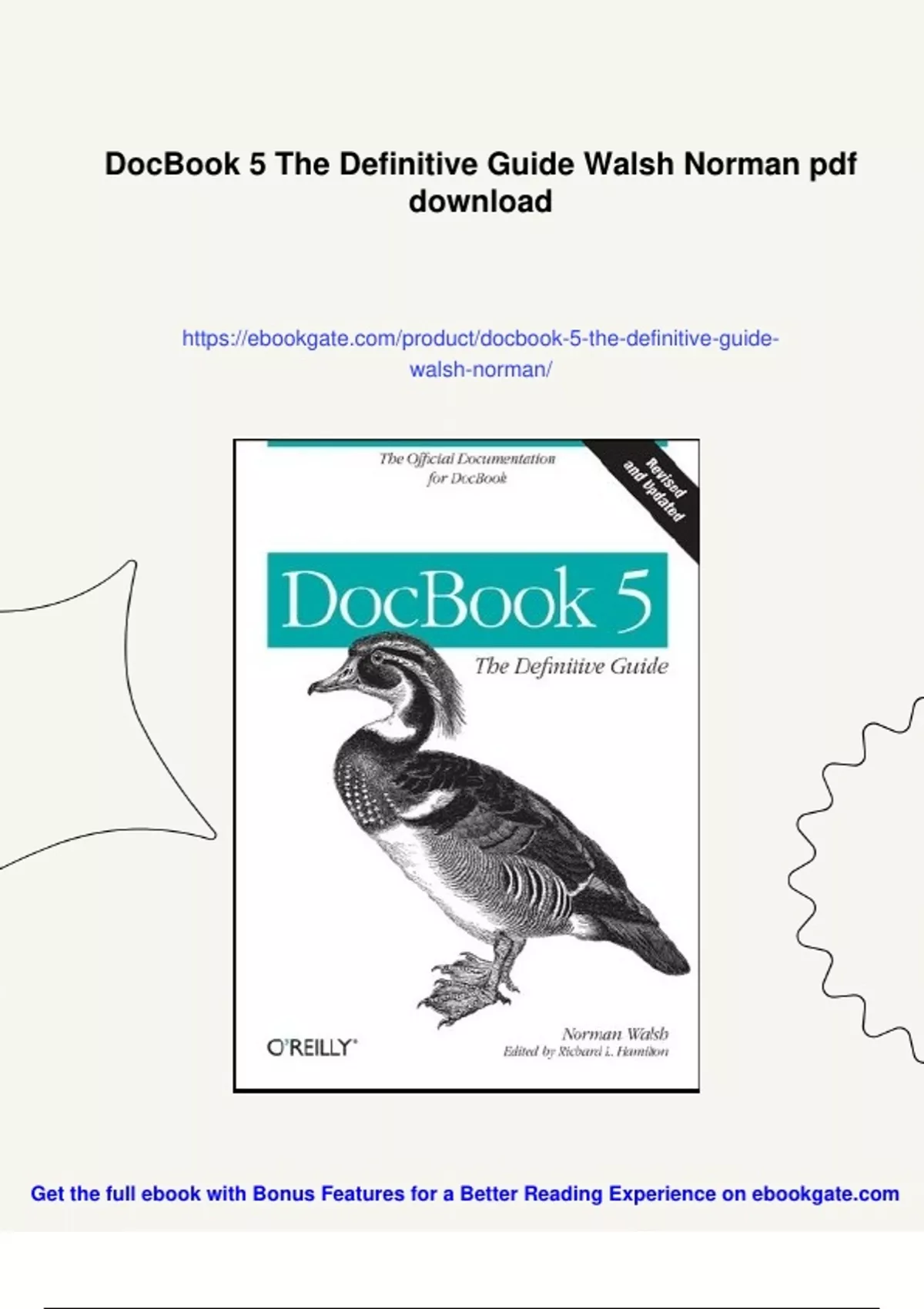 Summary DocBook 5 The Definitive Guide Walsh Norman - Digital Download ...