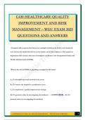 C430 HEALTHCARE QUALITY IMPROVEMENT AND RISK MANAGEMENT &ndash; WGU EXAM 2025 QUESTIONS AND ANSWERS