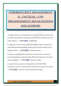 CYBERSECURITY MANAGEMENT II - TACTICAL - C795 PREASSESSMENT 2025 QUESTIONS AND ANSWERS