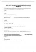 ERDI DIVER TECHNICIAN FINAL EXAM QUESTIONS AND ANSWERS
