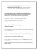 JULY PRAXIS SLP NEWEST ACTUAL 2025&sol;2026 WITH COMPLETE QUESTIONS AND CORRECT ANSWERS VERIFIED&sol;GRADED A&plus;