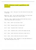 EFDA entrance exam questions and answers