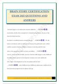 BRAIN STORY CERTIFICATION EXAM 2025 QUESTIONS AND ANSWERS
