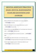 DENTAL ASSISTANT PRACTICE EXAM- DENTAL RADIOGRAPHY EXAM 2025 QUESTIONS AND ANSWERS