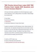 TMC Practice Actual Exam Latest 2025 TMC  Practice Exam Update 2025 Questions and  Correct Answers Rated A&plus; 